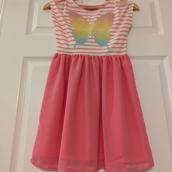 NWOT The Children Place Pink Girls Open Shoulder Dress, Size M (7/8) - Picture 2 of 7